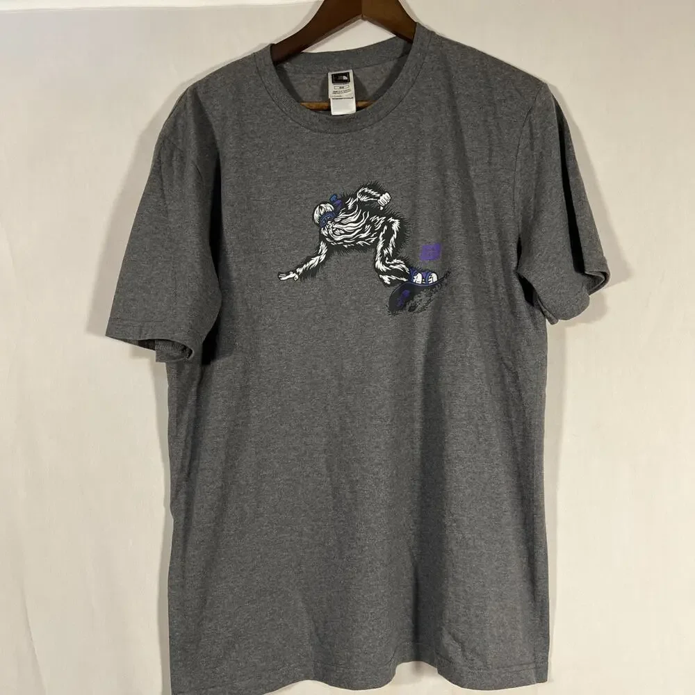 The North Face Men’s Medium Gray Bigfoot Snowboarder Graphic T-Shirt